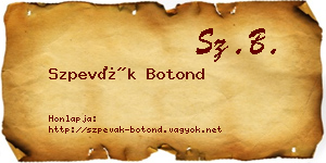 Szpevák Botond névjegykártya